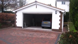 New double garage paved driveway