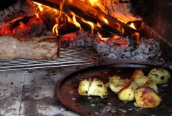 Pizza oven and outdoor cooking areas