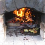 Pizza oven and outdoor cooking areas